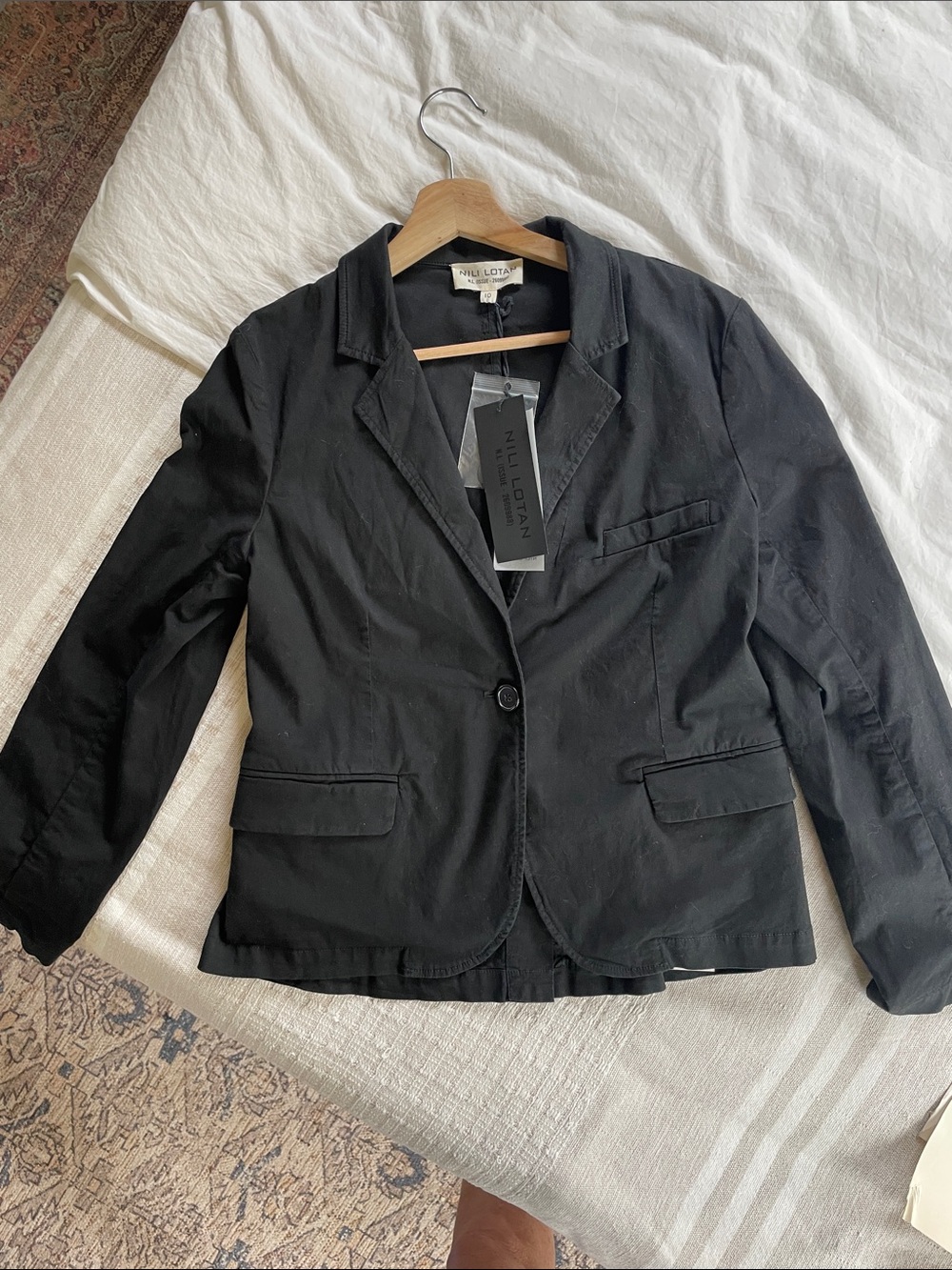 Nili Lotan Black Single-Button Women’s Blazer NWT size 10
